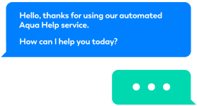 Automated Aqua Help service chat window