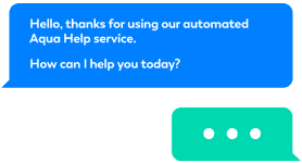 Automated Aqua Help service chat window