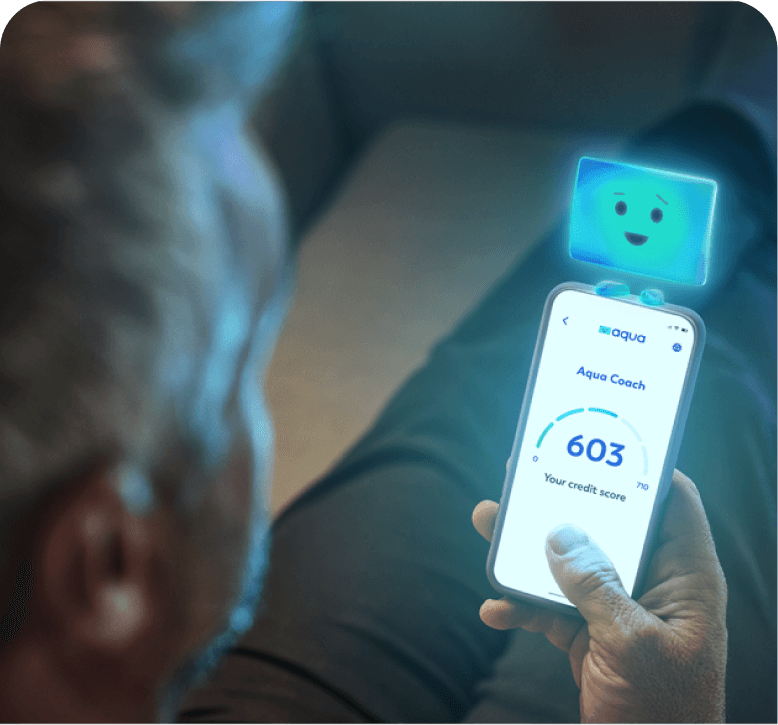 A person checking their credit score