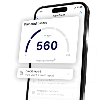 Phone screen displaying a credit score